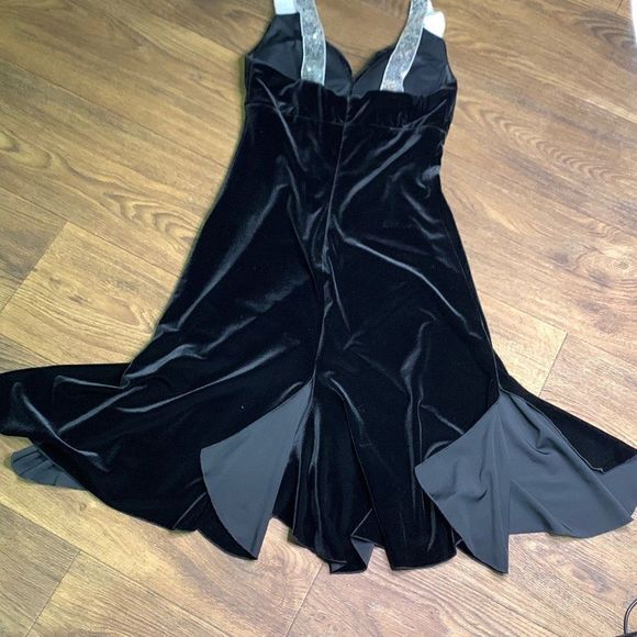 90s black dress. Sexy fairy grunge velour dress.‎ Sweetheart neckline New Years - Picture 4 of 7